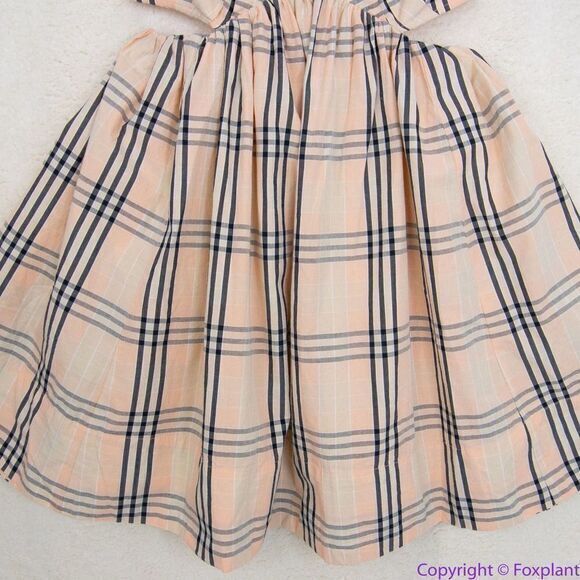 NEW Free People Bridget Mini Dress plaid, smocked split open back, S - Picture 4 of 16